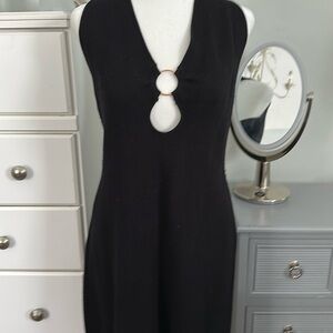 House of Harlow 1960 Full Length Black Jersey Knit Dress.